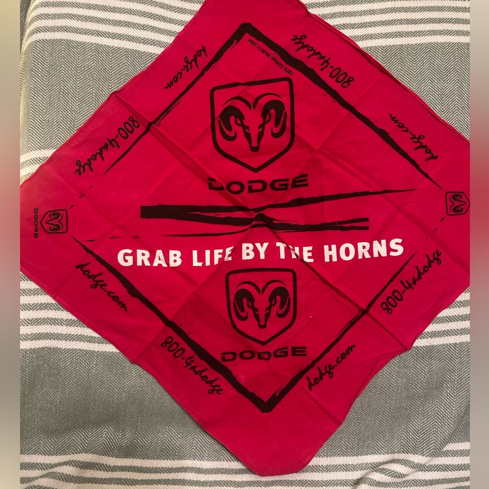 Dodge Ram Grab Life By The Horns Red‎ and Black Bandanna